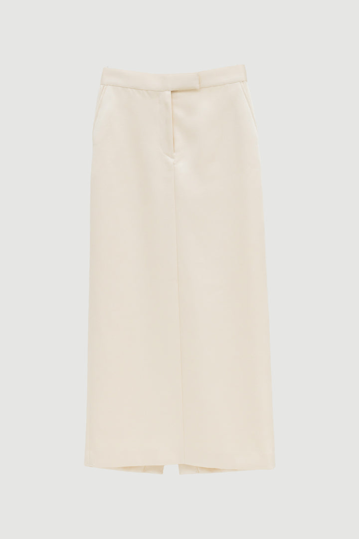 Double Satin Long Skirt / Ecru