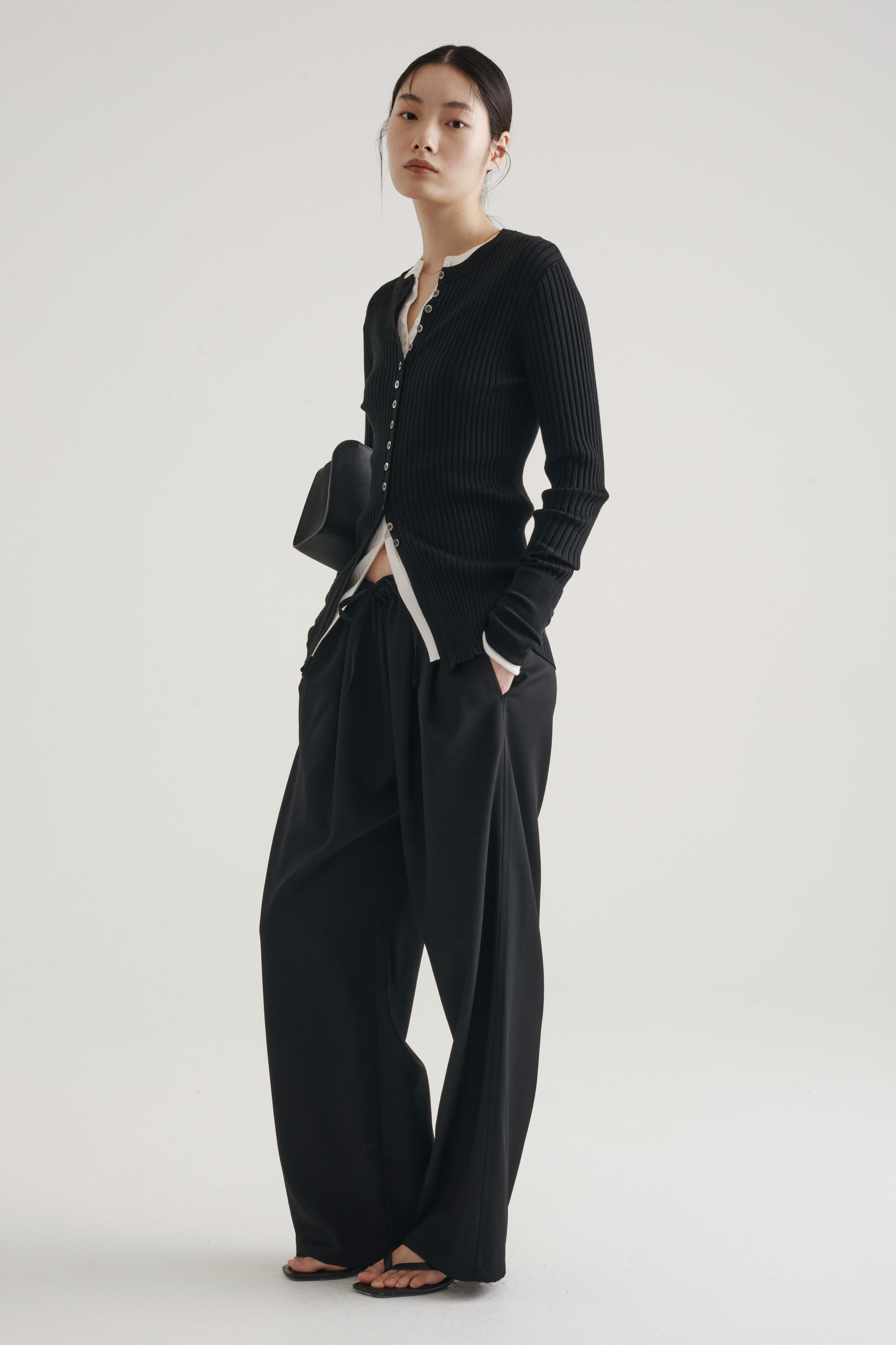 トップス imperf. Long Sleeve Rib Cardigan Long Sleeve Rib Cardigan / Black – (im)perf.