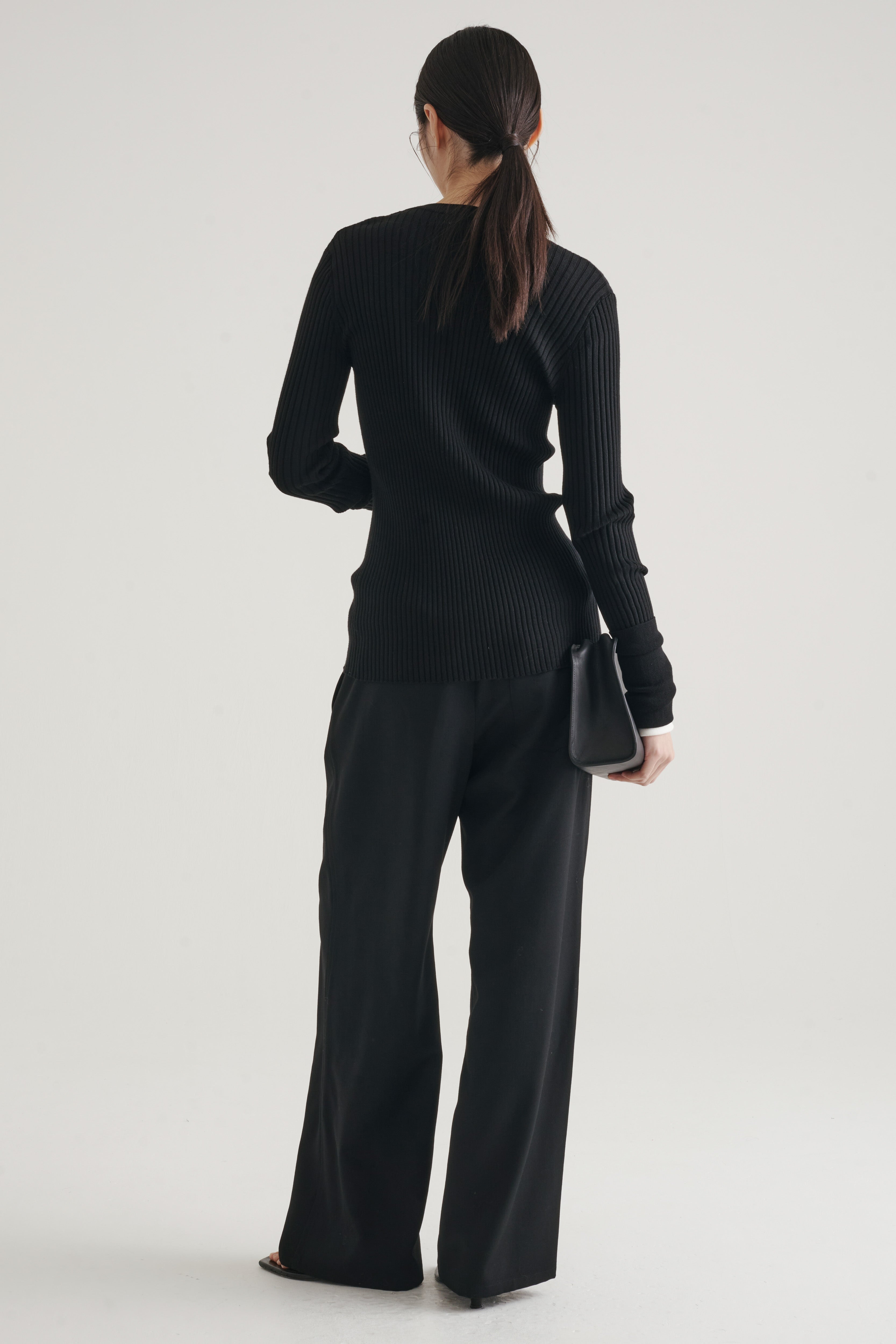 Long Sleeve Rib Cardigan / Black – (im)perf.
