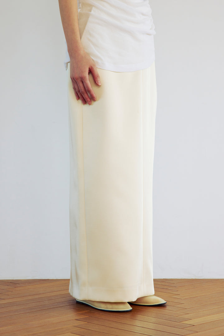 Double Satin Long Skirt / Brown