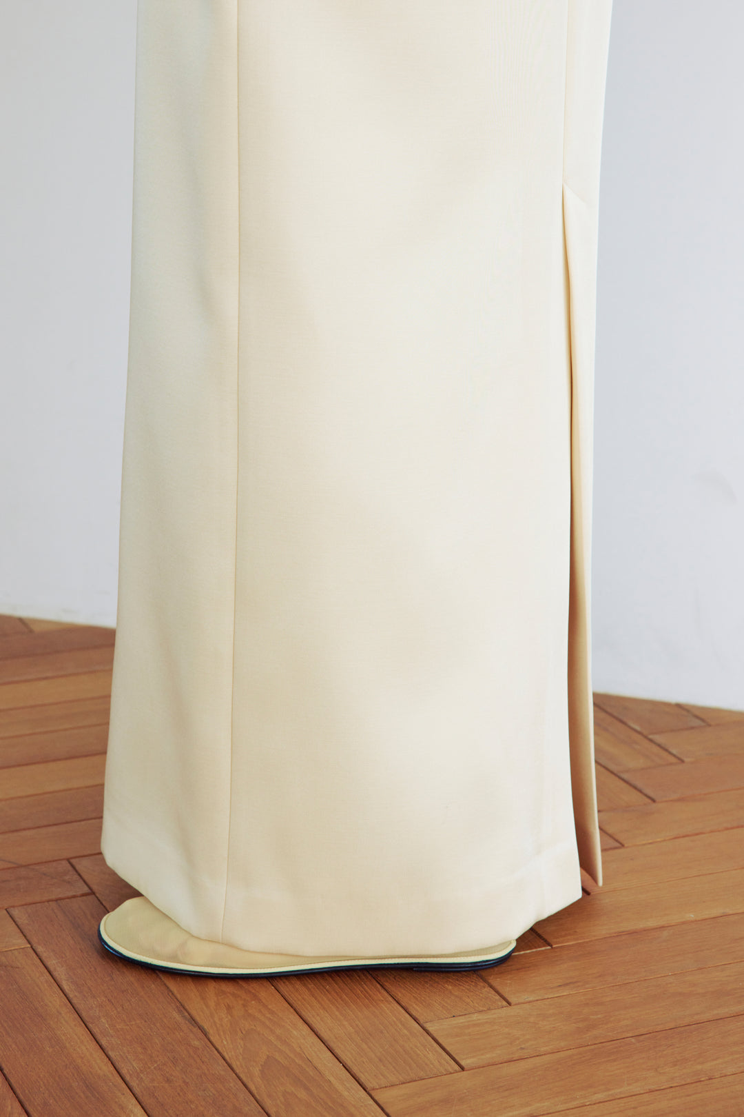Double Satin Long Skirt / Brown