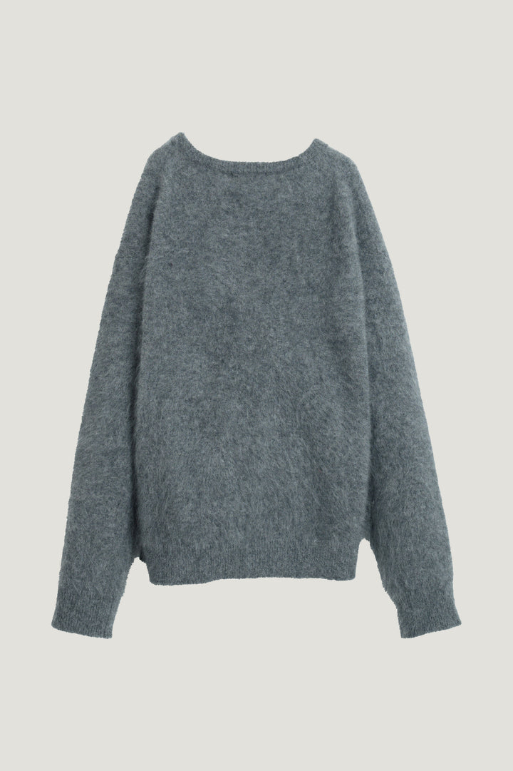 Cashmere Silk Wool V/N Knit / Grey
