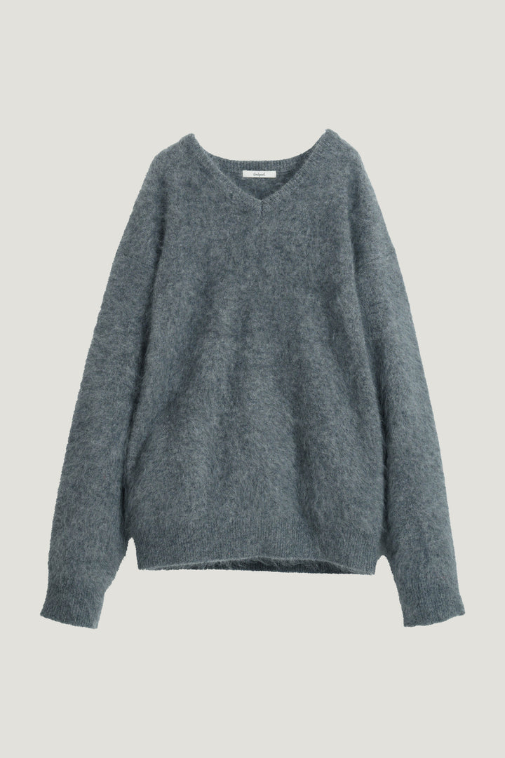 Cashmere Silk Wool V/N Knit / Grey