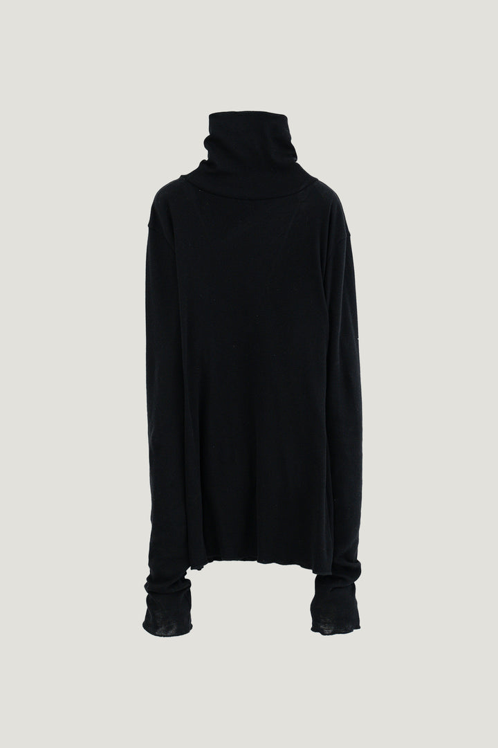 Cotton Cashmere Jersey Top / Black
