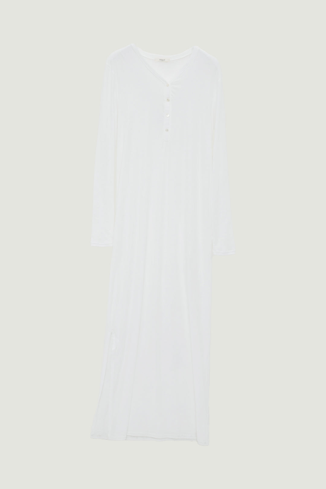 Minimal Henley Dress / White