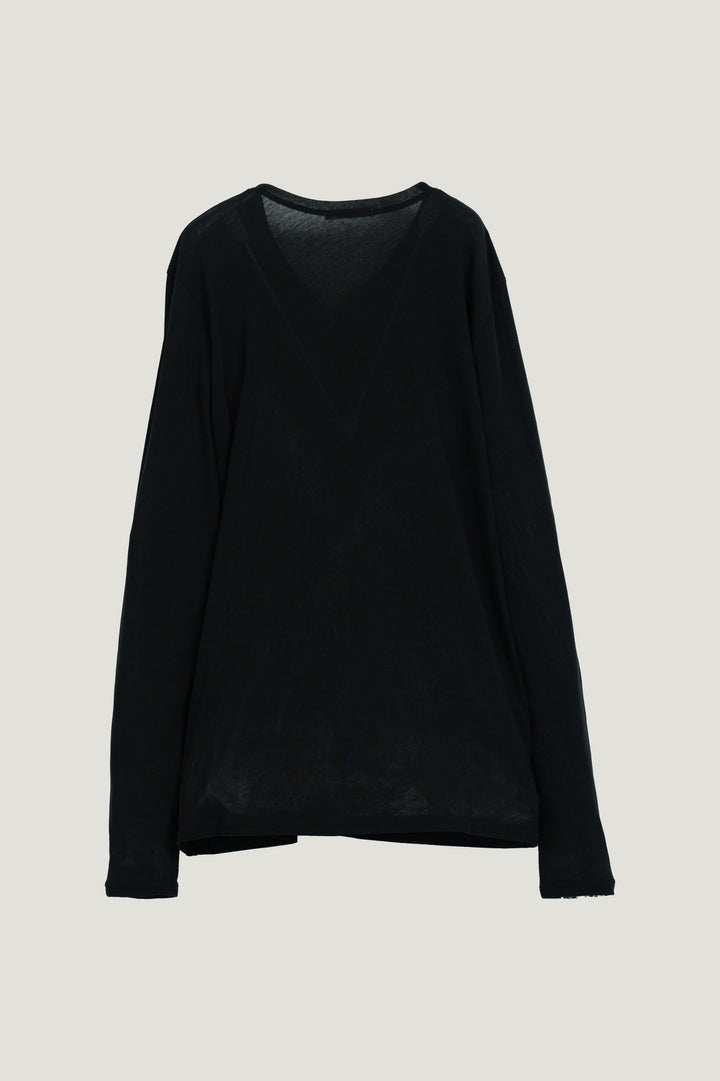Minimal Henley Long Sleeve / Black