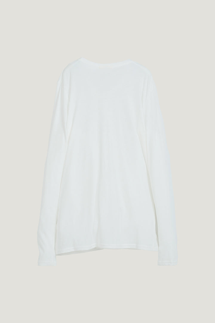 Minimal Henley Long Sleeve / White