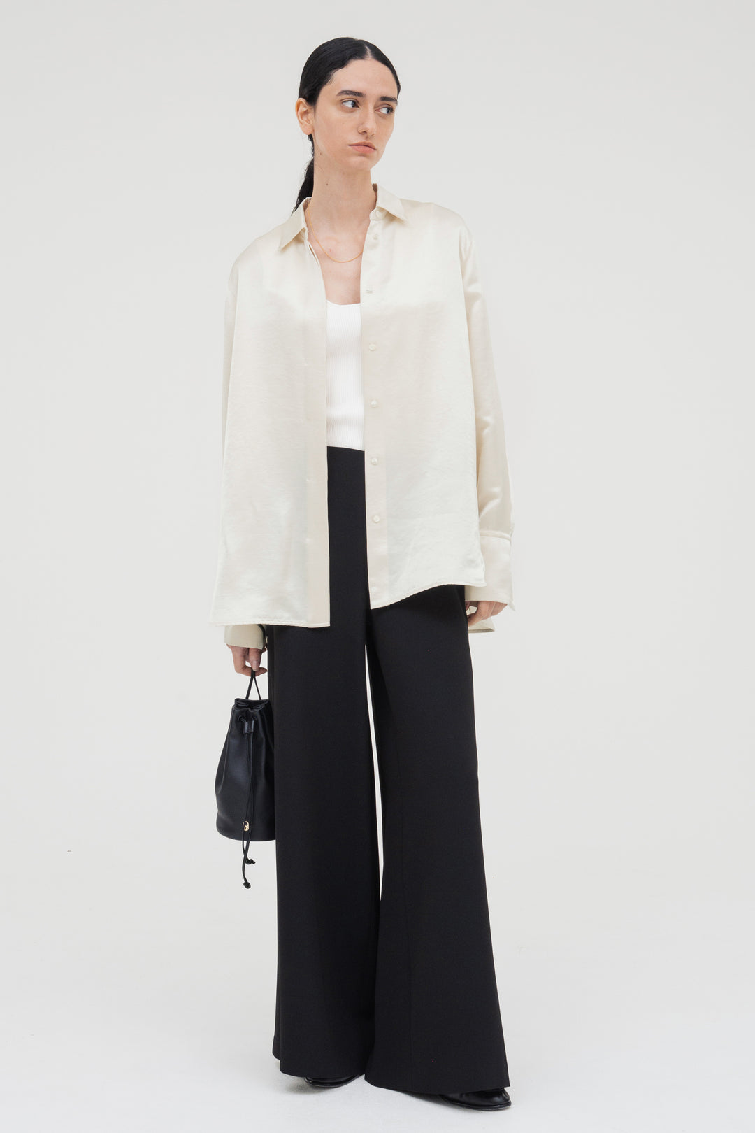 Flare Wide Trousers / Black