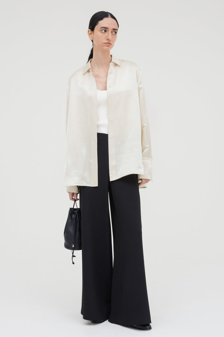 Flare Wide Trousers / Black