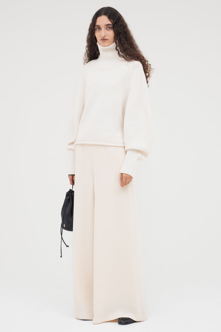 Flare Wide Trousers / Ecru