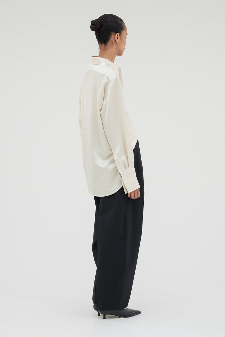 Vintage Satin Shirt / Ecru