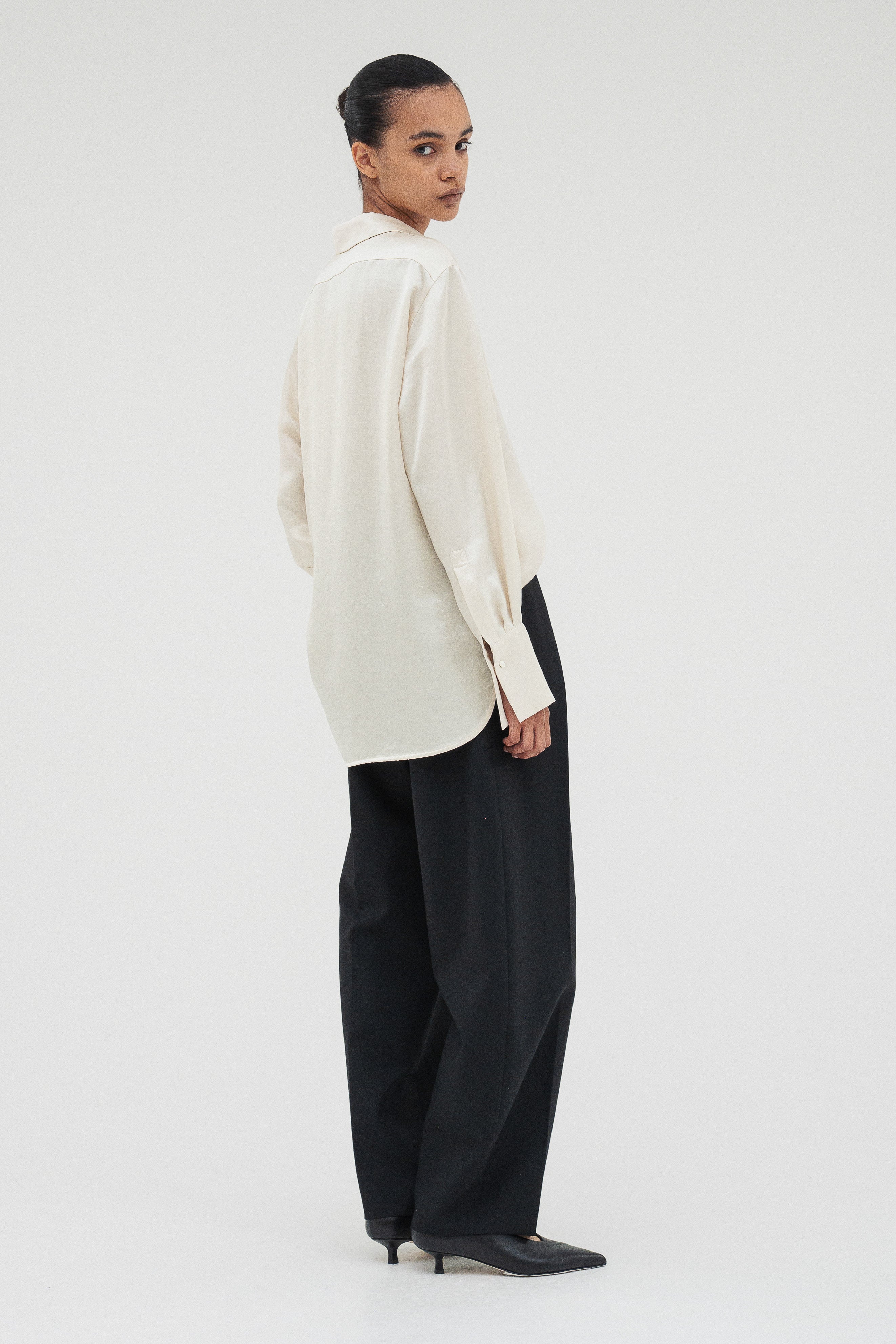 【新品】imperf Vintage Satin Shirt Ecru 新品】imperf Vintage Satin Shirt Ecru