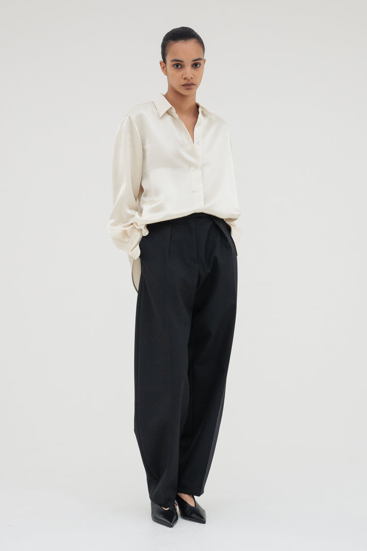 Vintage Satin Shirt / Ecru