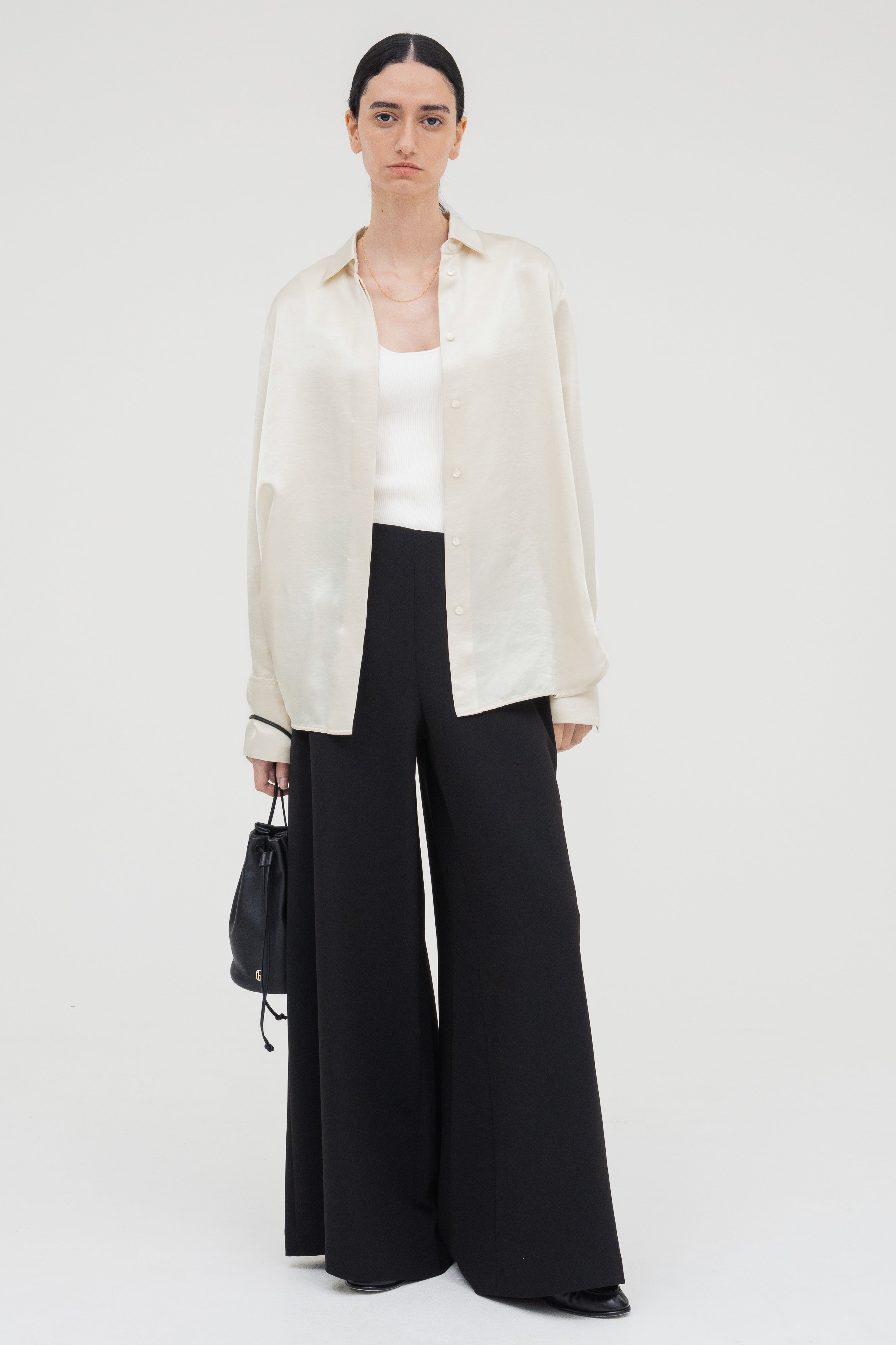 新品】imperf Vintage Satin Shirt Ecru