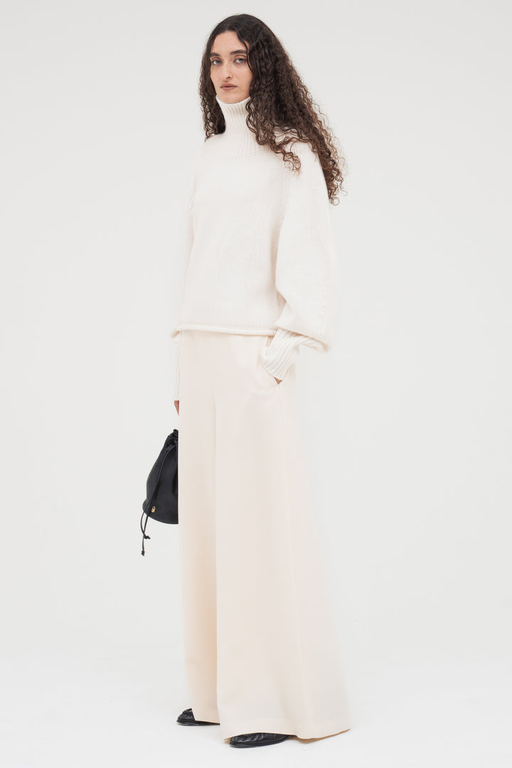 Flare Wide Trousers / Ecru