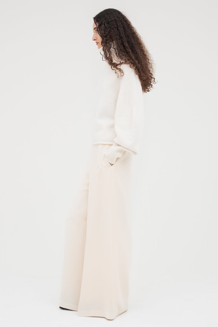 Flare Wide Trousers / Ecru