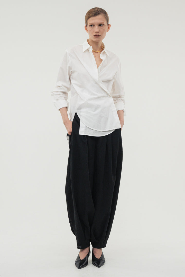 Balloon Tuck Easy Pants / Black