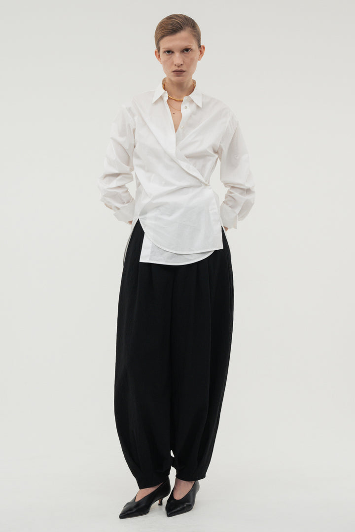 Balloon Tuck Easy Pants / White