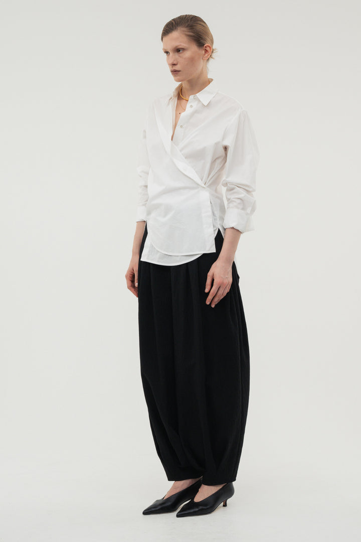 Balloon Tuck Easy Pants / White