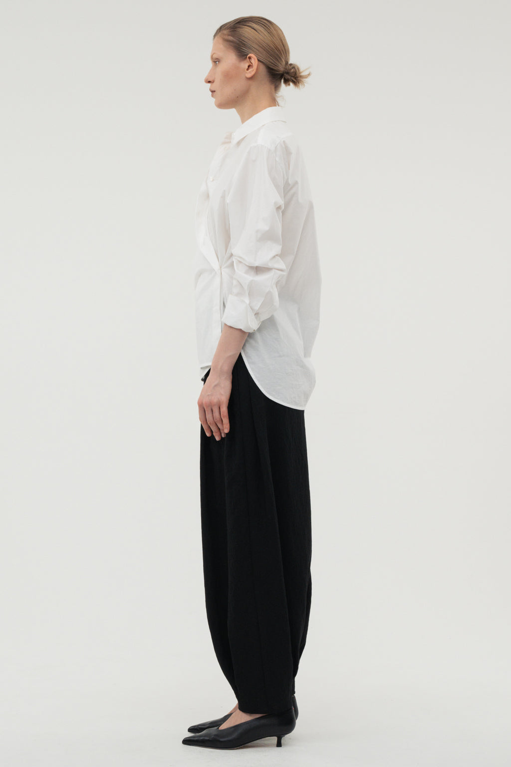 Balloon Tuck Easy Pants / White