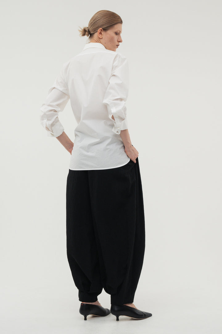 Balloon Tuck Easy Pants / White