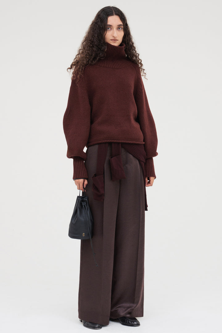 Vintage Satin Pants / Burgundy