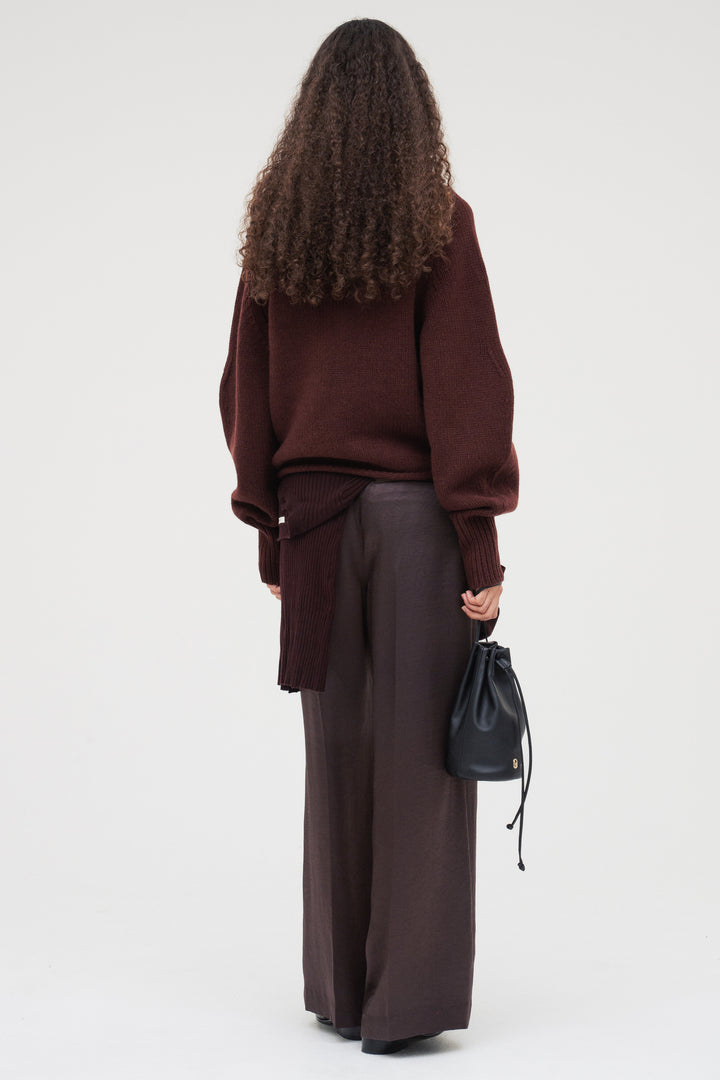 Vintage Satin Pants / Burgundy