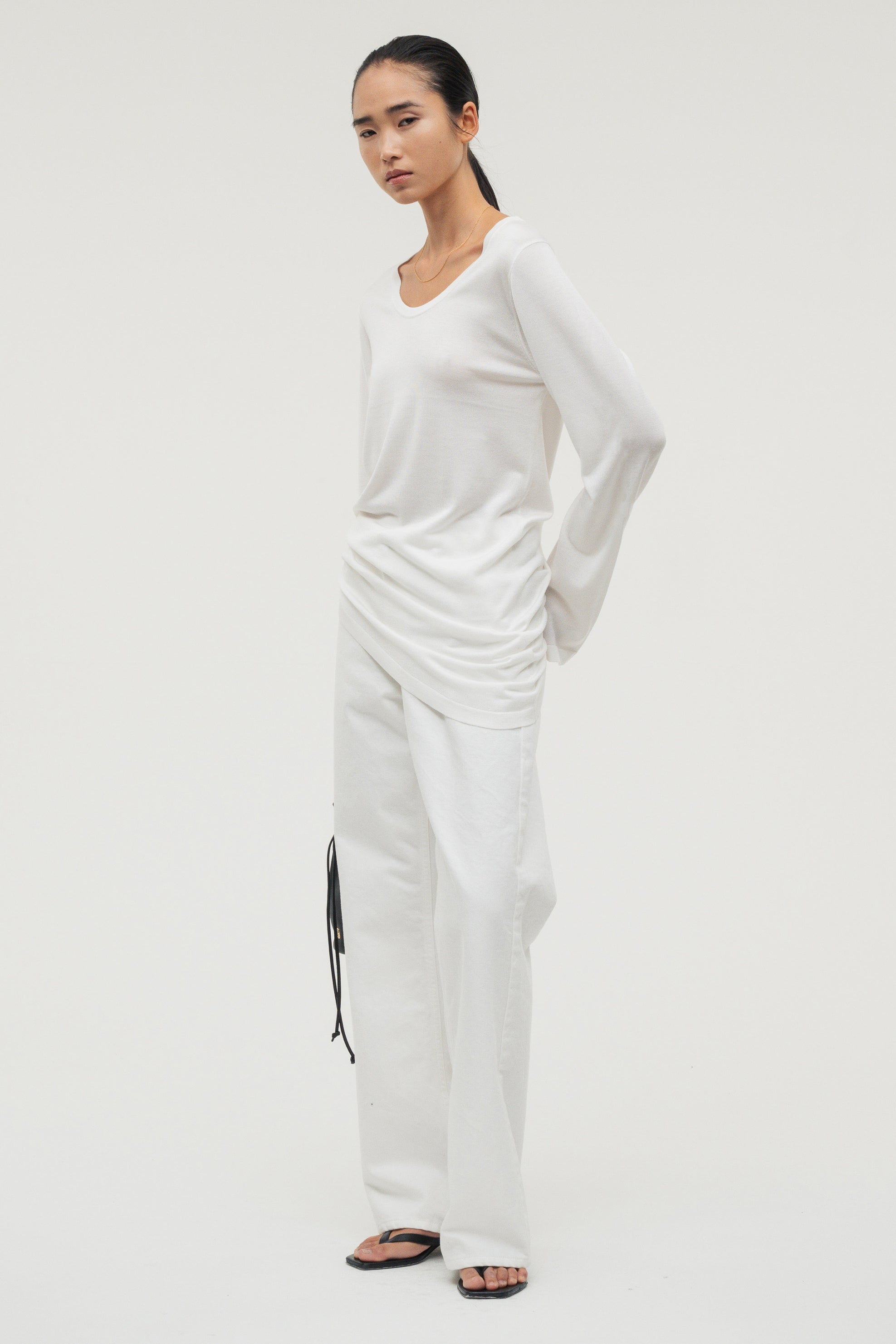 トップス (im) perf.Silk Drape Knit / White imperf Silk Drape Knit / White – (im)perf.