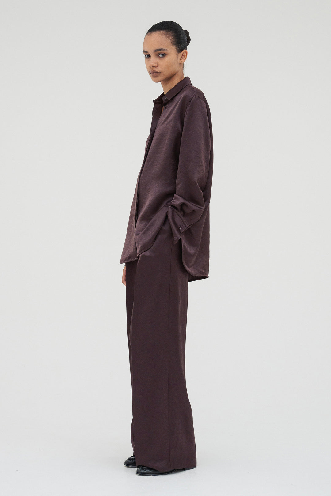 Vintage Satin Pants / Burgundy