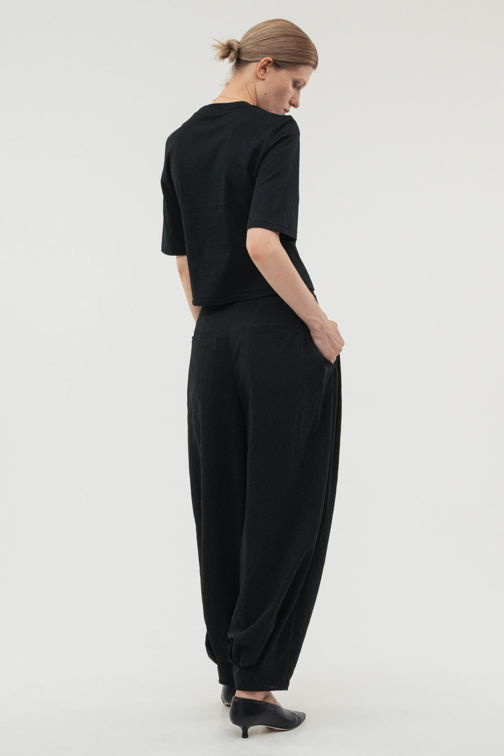 Balloon Tuck Easy Pants / Black