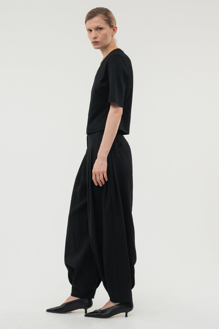 Balloon Tuck Easy Pants / White