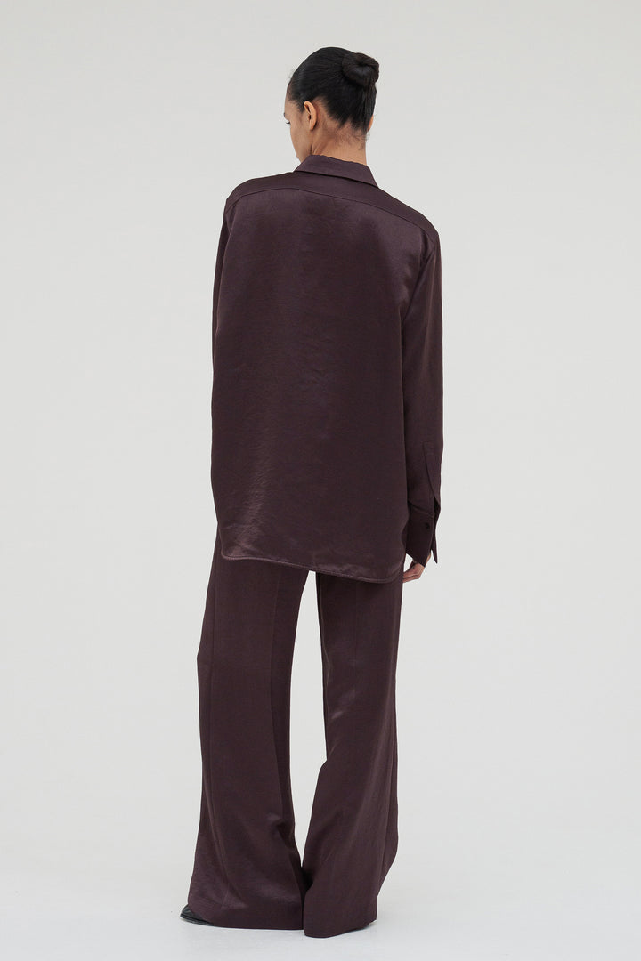 Vintage Satin Shirt / Burgundy