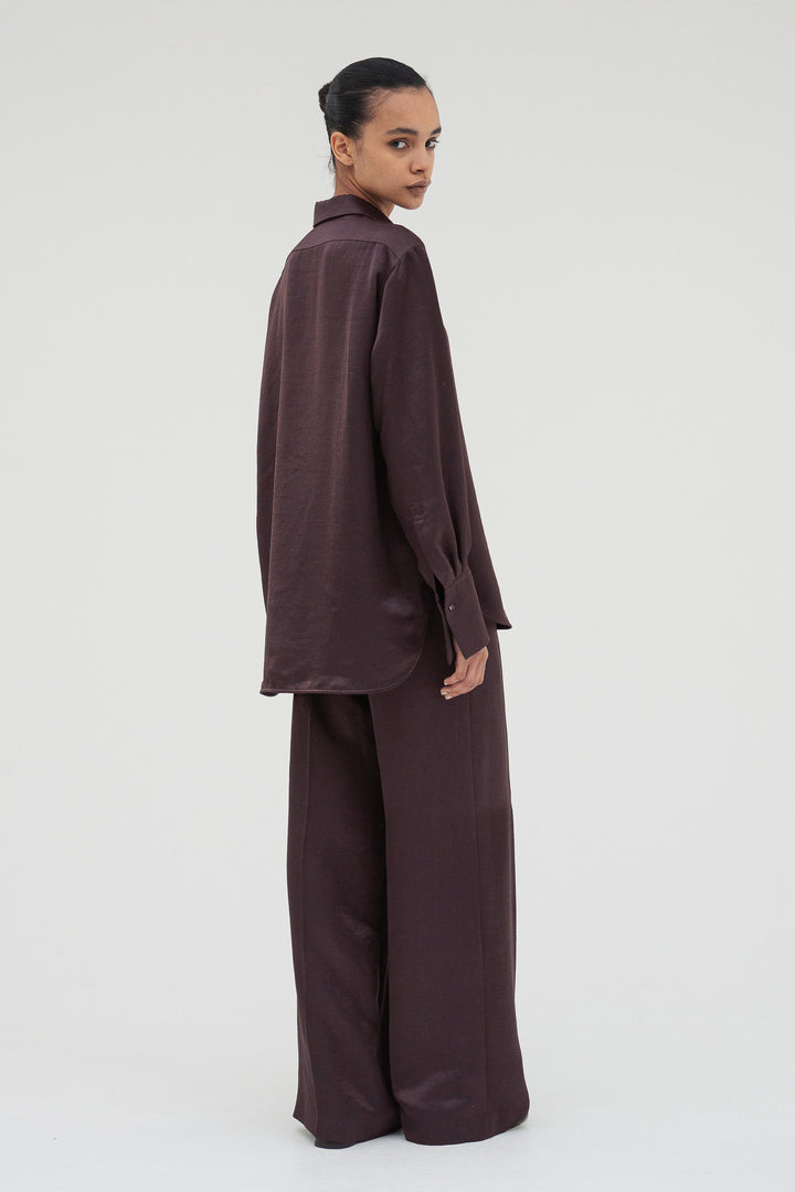 Vintage Satin Pants / Burgundy