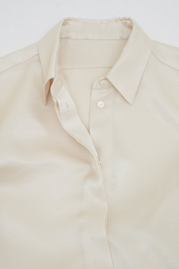 Vintage Satin Shirt / Ecru