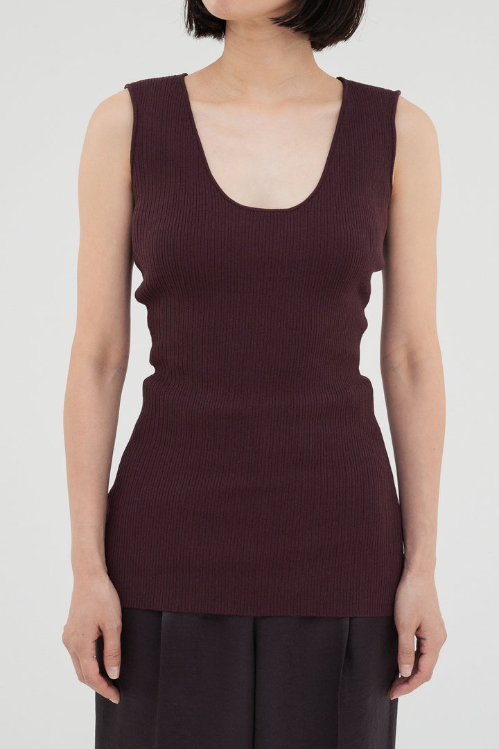 Modern Rib Tank Top / Burgundy