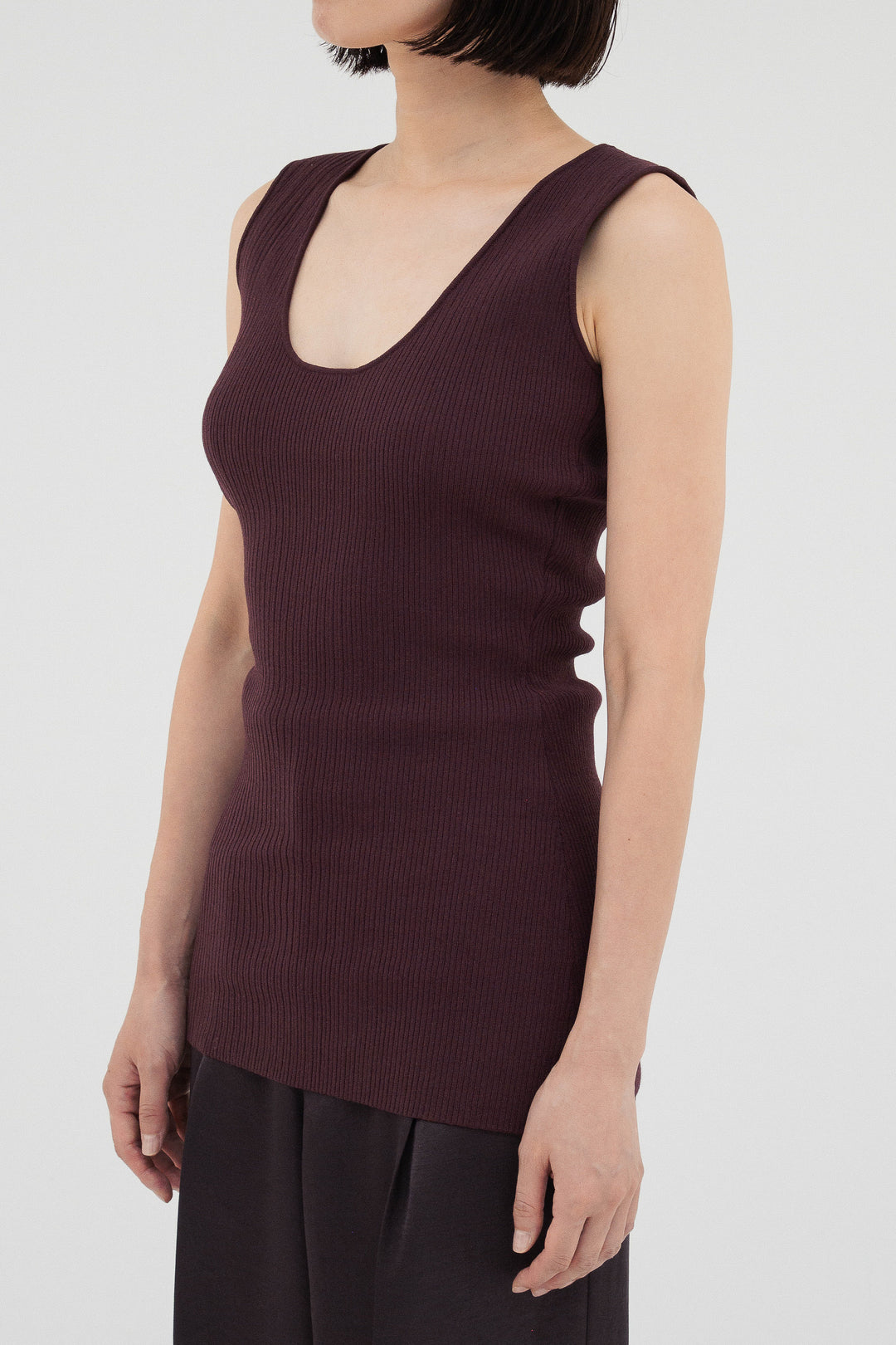 Modern Rib Tank Top / Burgundy