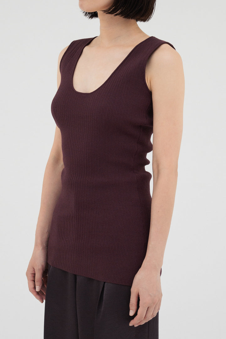 Modern Rib Tank Top / Burgundy