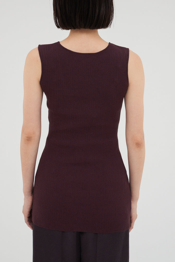 Modern Rib Tank Top / Burgundy