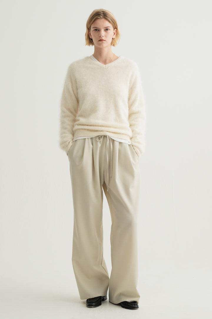 Cashmere Silk Wool V/N Knit / Brown