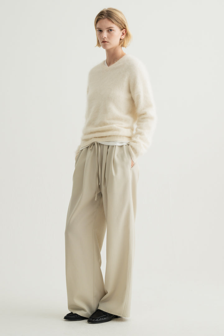Cashmere Silk Wool V/N Knit / Grey