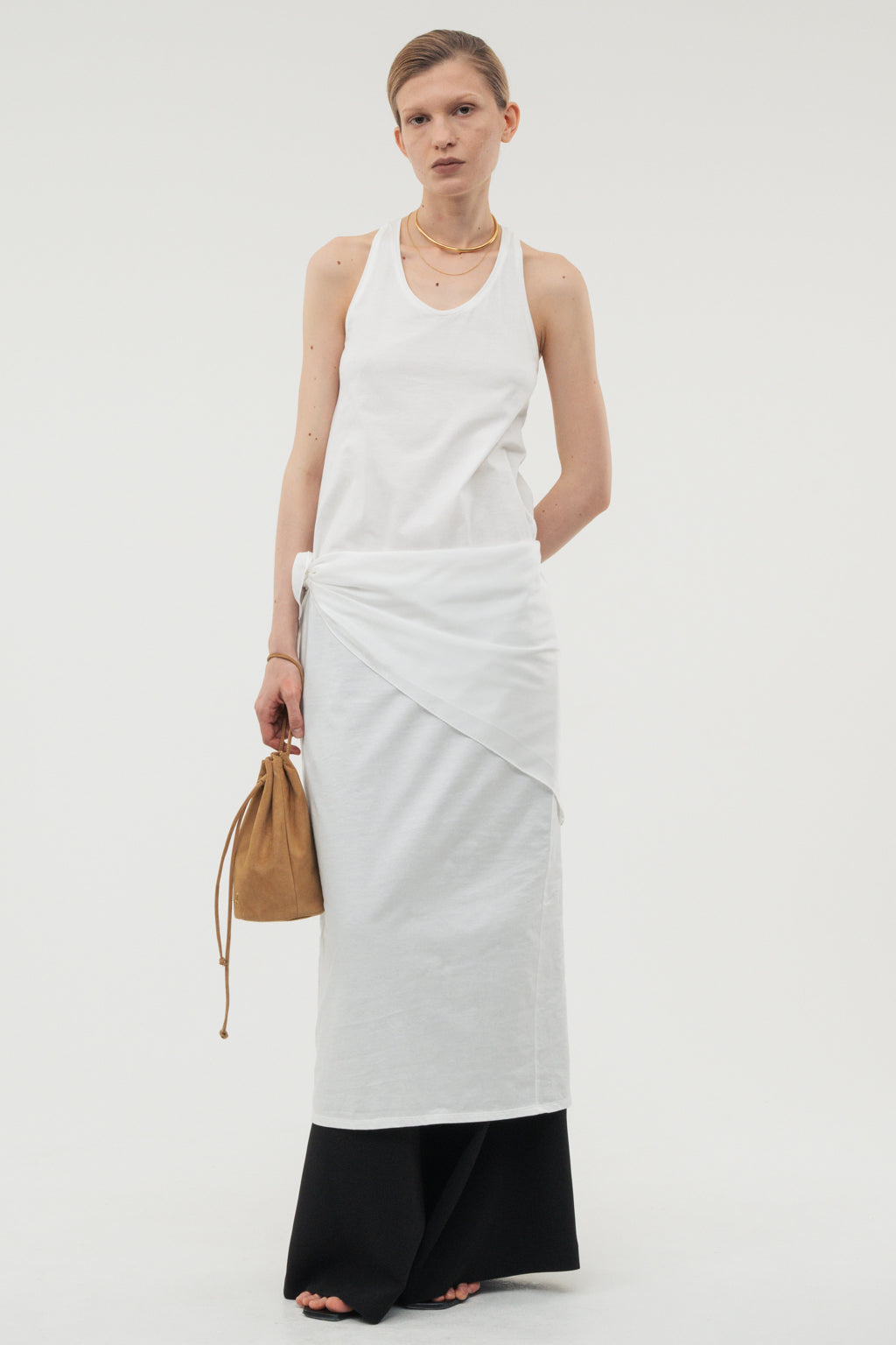 【coming soon】Back Curve Dress / White