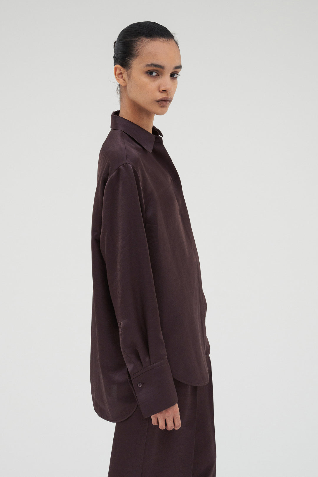 Vintage Satin Shirt / Burgundy