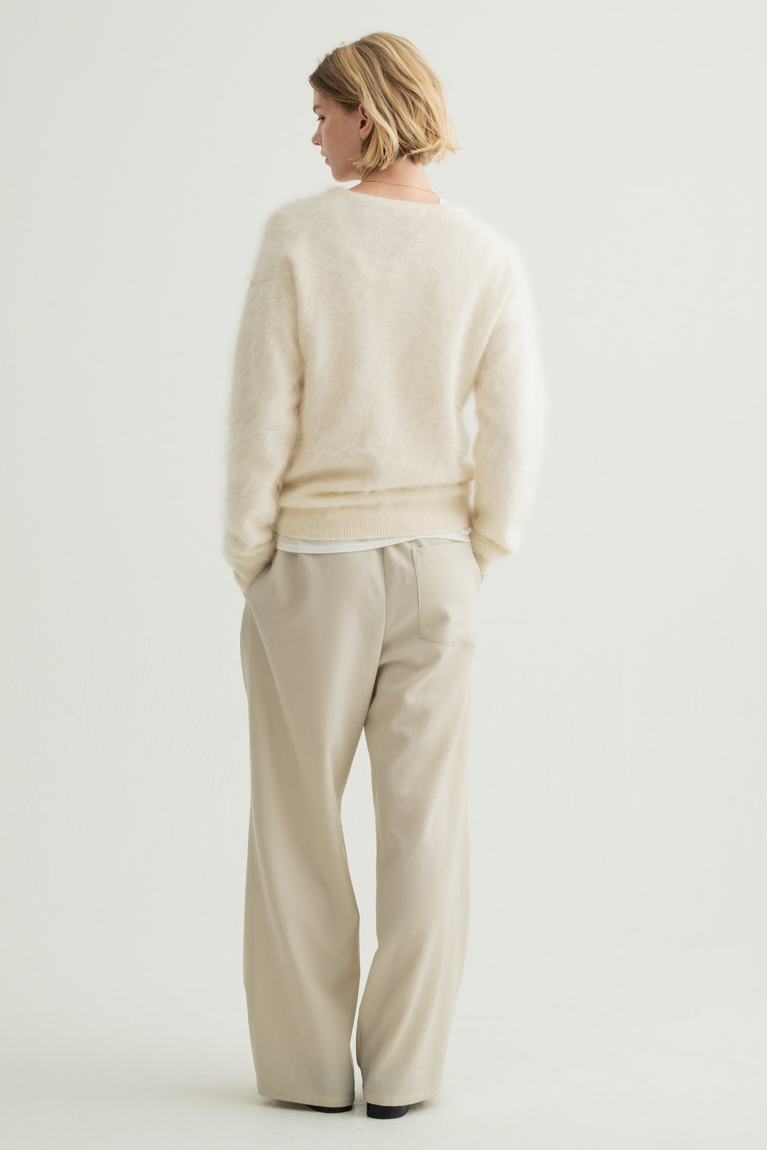 Cashmere Silk Wool V/N Knit / Grey