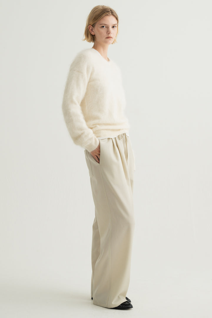 Cashmere Silk Wool V/N Knit / Grey