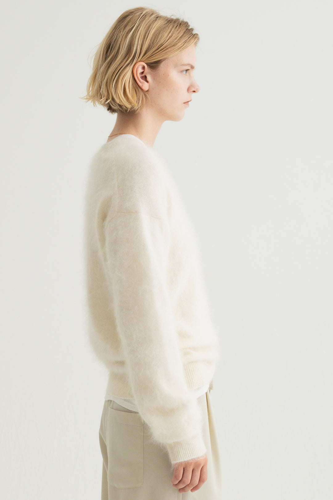 Cashmere Silk Wool V/N Knit / Grey