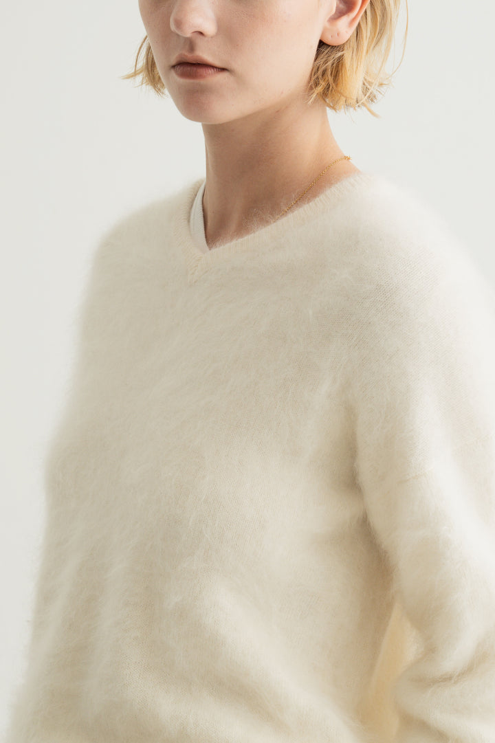 Cashmere Silk Wool V/N Knit / Grey