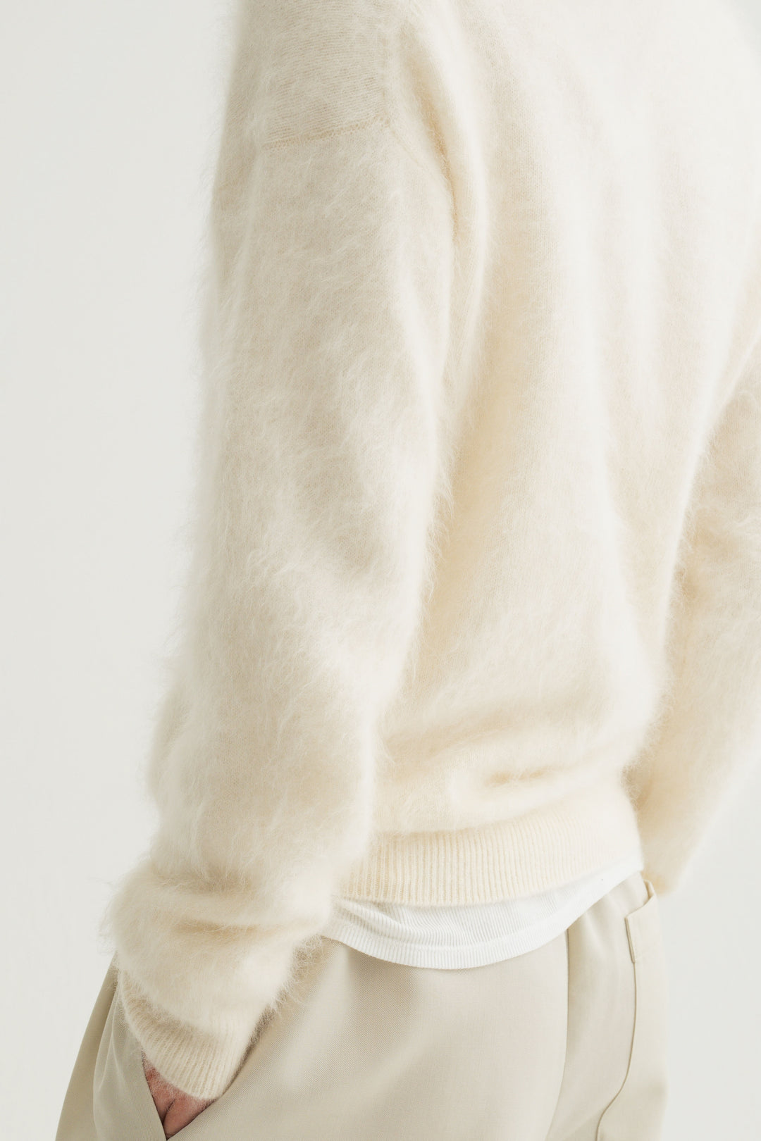 Cashmere Silk Wool V/N Knit / Grey