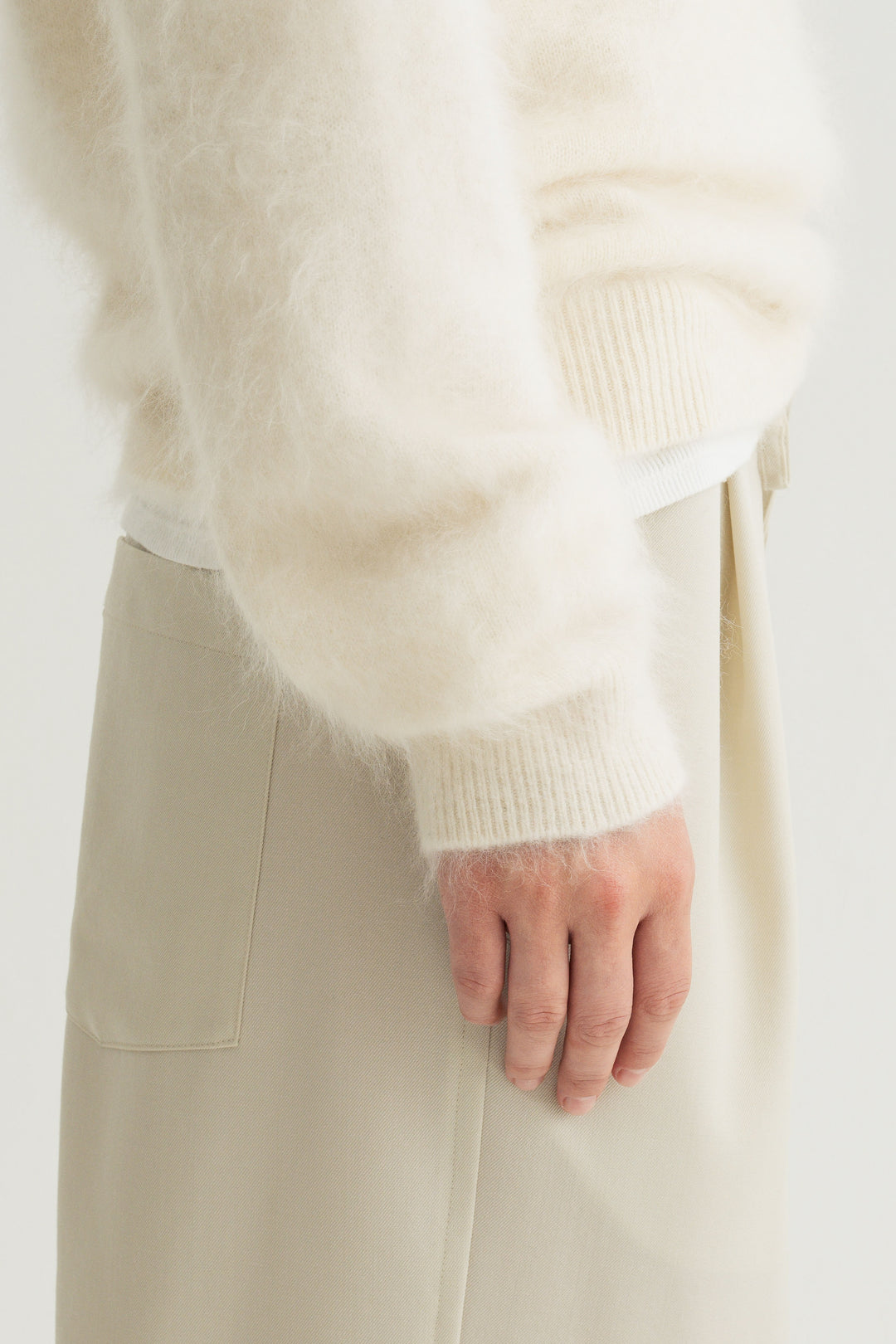 Cashmere Silk Wool V/N Knit / Grey