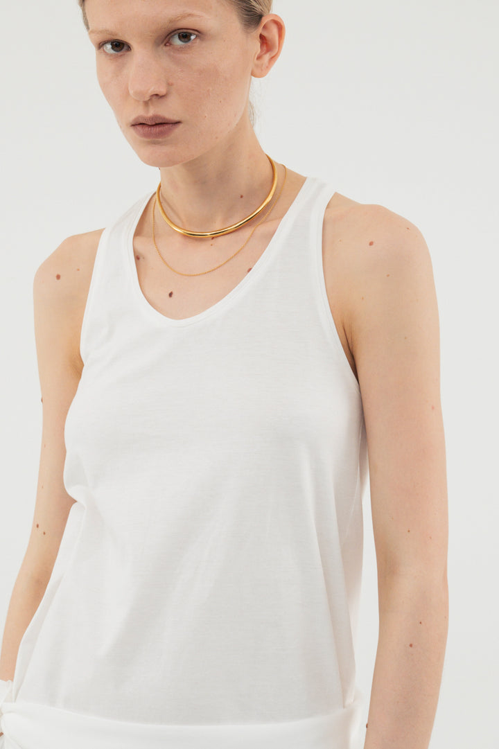 【coming soon】Back Curve Dress / White