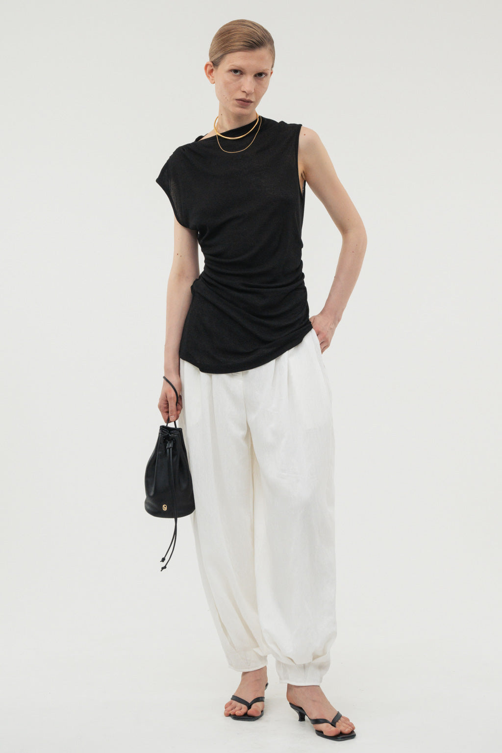 トップス (im)perf. Drape Cut&Sew black Drape Cut&Sew / Black – (im)perf.